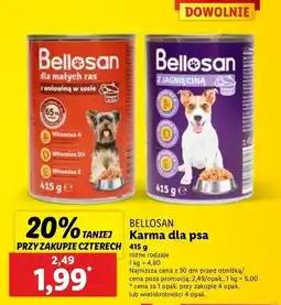 Lidl Karma dla psa z jagnięciną Bellosan oferta