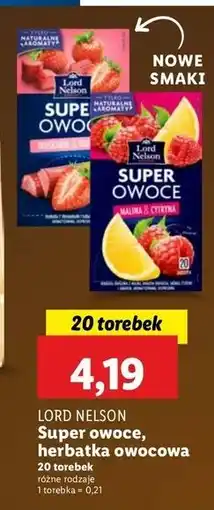 Lidl Herbata dzika róża & malina Lord Nelson Super Owoce oferta