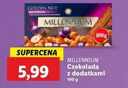 Lidl Czekolada golden nut milk chocolate z całymi orzechami i rodzynkami Millennium oferta