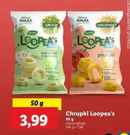 Lidl Chrupki z grochu o smaki śmietanki cebulką Loopea's oferta