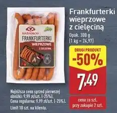 ALDI Frankfurterki wieprzowe z cielęciną Kabanos oferta