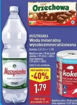 ALDI Woda niegazowana Muszynianka oferta