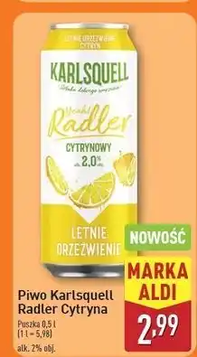 ALDI Piwo Krafter Radler Cytrynowy oferta