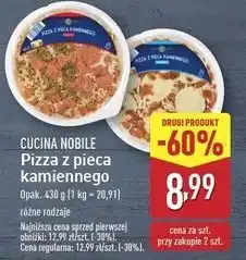 ALDI Pizza z pieca kamiennego szynką i pieczarkami Cucina Nobile oferta