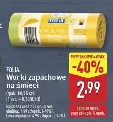 ALDI Worki na śmieci 35 l cytrynowe Folia oferta