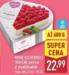 ALDI Torcik śmietankowy serce z malinami Meine Kuchenwelt oferta