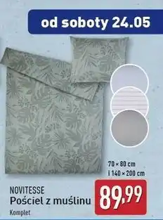 ALDI Komplet pościeli muślinowej 140 x 200 cm + 70 80 Novitesse oferta