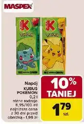 Carrefour Napój pokemon kaktus limonka Kubuś oferta