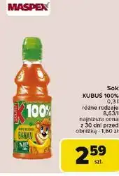 Carrefour Sok banan-marchew-jabłko Kubuś 100% oferta