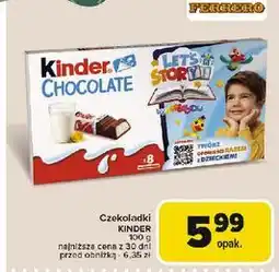 Carrefour Batoniki z mlecznej czekolady nadzieniem mlecznym Kinder Chocolate oferta