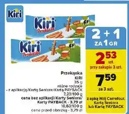 Carrefour Przekąska: serek+paluszki Kiri oferta