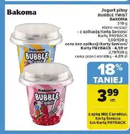 Carrefour Jogurt ananas kokos Bakoma Bubble Twist oferta