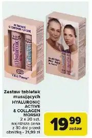 Carrefour Tabletki musujące active hyaluronic + collagen morski Kruger oferta