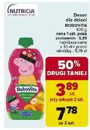 Carrefour Mus gruszka z morelą i bananem peppa pig Bobovita oferta