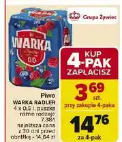 Carrefour Piwo Warka Radler Owoce Leśne 0% oferta