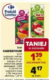 Carrefour Sok jabłkowy Carrefour Classic oferta