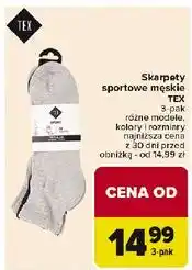 Carrefour Skarpetki sportowe męskie Tex oferta