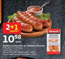 Auchan Kiełbasa biała królewska ze schabem Olewnik oferta