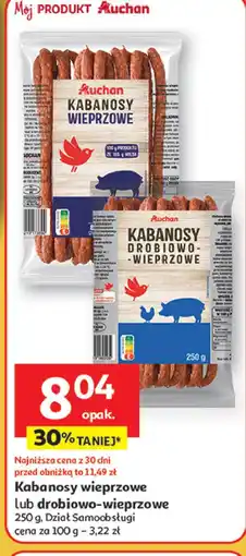 Auchan Kabanosy wieprzowe Auchan różnorodne (logo czerwone) oferta