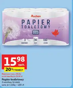 Auchan Papier toaletowy biały Auchan oferta