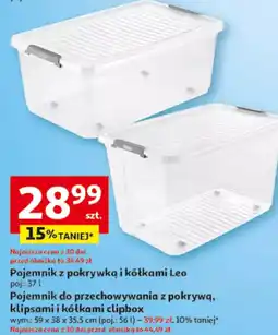 Auchan Pojemnik z pokrywką i kółkami Leo oferta