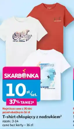 Auchan T-shirt chłopięcy z nadrukiem oferta