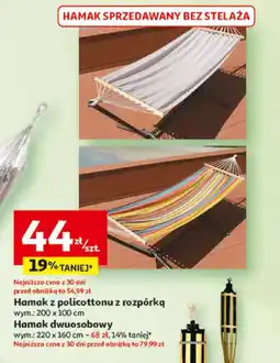 Auchan Hamak z policottonu z rozpórką oferta