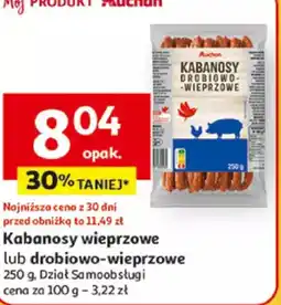 Auchan Kabanosy wieprzowe lub drobiowo-wieprzowe oferta