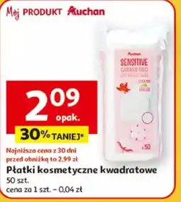 Auchan Płatki kosmetyczne kwadratowe Auchan Sensitive oferta
