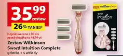 Auchan Maszynka do golenia + 4 wkłady Wilkinson Intuition Complete oferta