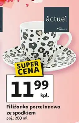 Auchan Filiżanka porcelanowa ze spodkiem 200 ml Actuel oferta