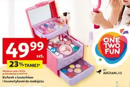 Auchan Kuferek na kosmetyki z lusterkiem One Two Fun oferta