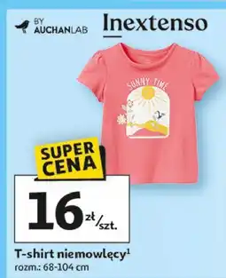 Auchan T-shirt niemowlęcy dziewczęcy 68-104 cm Inextenso By Auchan oferta