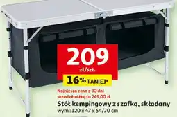 Auchan Stół kempingowy z szafką 120 x 47 54/70 cm oferta