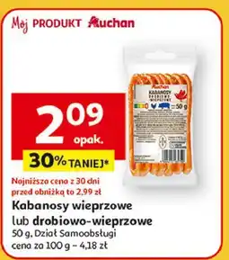 Auchan Kabanosy drobiowo-wieprzowe Auchan Różnorodne (Logo Czerwone) oferta