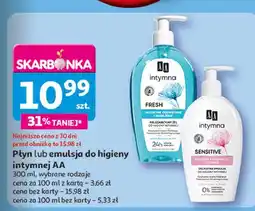 Auchan Emulsja do higieny intymnej sensitive Aa Intymna oferta