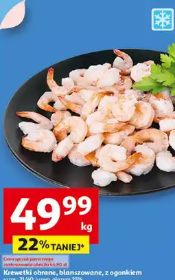 Auchan Krewetki obrane, blanszowane, z ogonkiem oferta