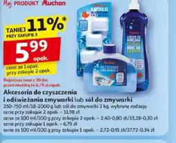 Auchan Akcesoria do czyszczenia i odświeżania zmywarki lub sól do zmywarki oferta