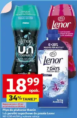 Auchan Płyn do płukania tkanin lub perełki zapachowe do prania Lenor oferta