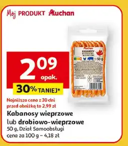 Auchan Kabanosy wieprzowe Auchan różnorodne (logo czerwone) oferta