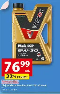 Auchan Olej Synthesis Premium SL/CF 5W-30 Venol oferta