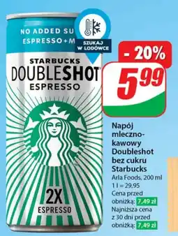 Dino Napój mleczno-kawowy Doubleshot bez cukru Starbucks oferta