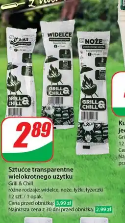 Dino Sztućce transparentne wielokrotnego użytku Grill & Chill oferta