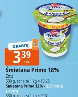 E.Leclerc Śmietana 12% Zott Primo oferta