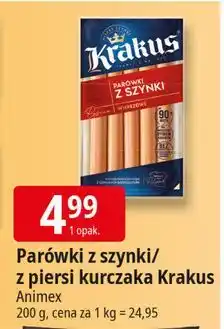 E.Leclerc Parówki z piersi kurczaka Krakus Animex oferta