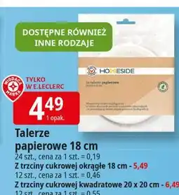 E.Leclerc Talerz z trzciny cukrowej 20 x cm Homeside oferta