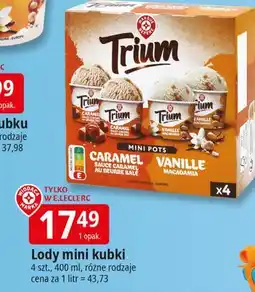 E.Leclerc Lody mini kubki caramel + vanille macadamia Wiodąca Marka Trium oferta