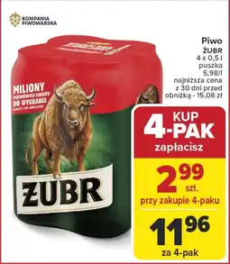 Carrefour Market Piwo ŻUBR oferta
