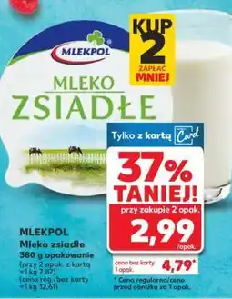 Kaufland MLEKPOL Mleko zsiadłe 380 g opakowanie oferta