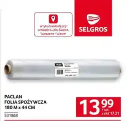 Selgros Paclan Folia Spożywcza 180 M x 44 CM oferta